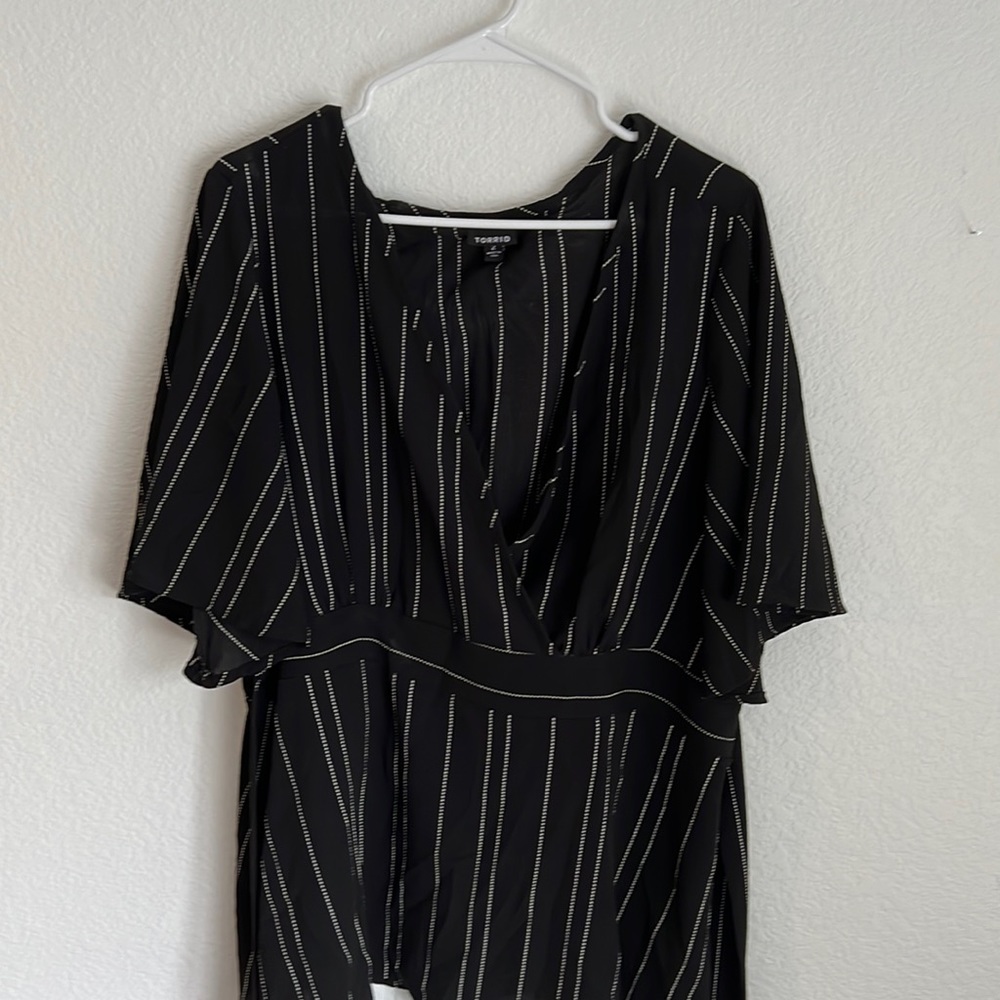Black v neck blouse